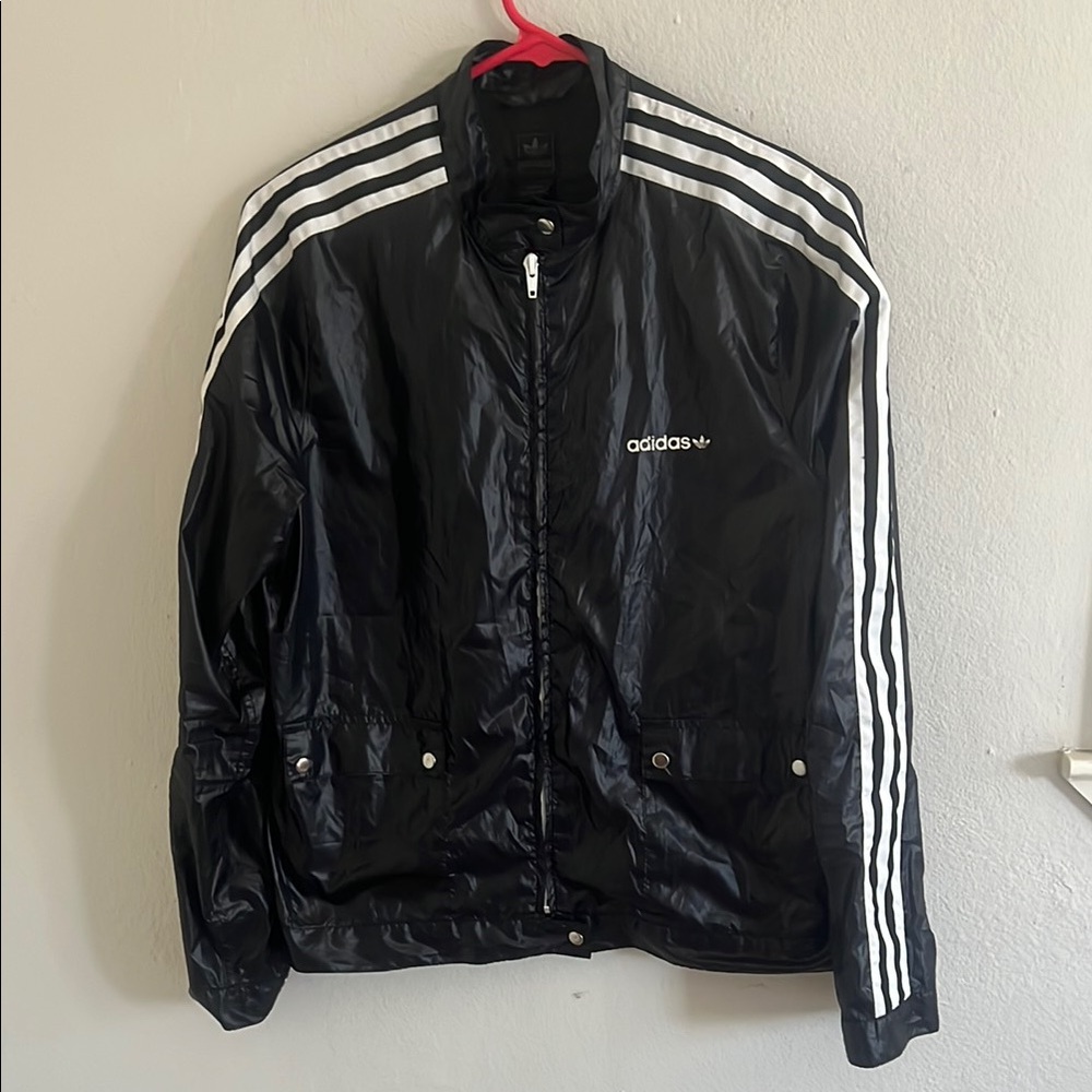 Early 2000s Adidas Black track jacket size M